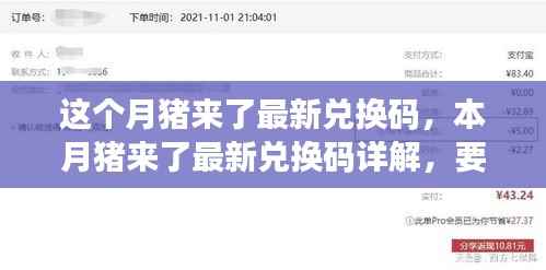 猪来了最新兑换码详解与应用指南,本月兑换码要点解析及实用指南