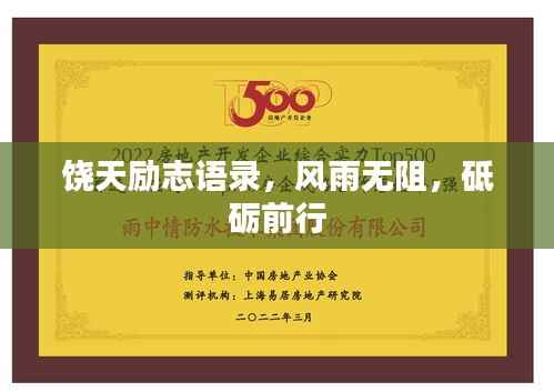 饶天励志语录,风雨无阻,砥砺前行