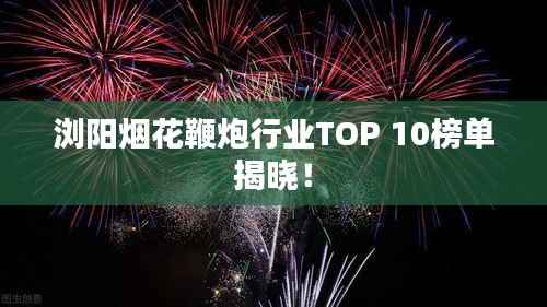 浏阳烟花鞭炮行业TOP 10榜单揭晓!