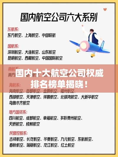 国内十大航空公司权威排名榜单揭晓!